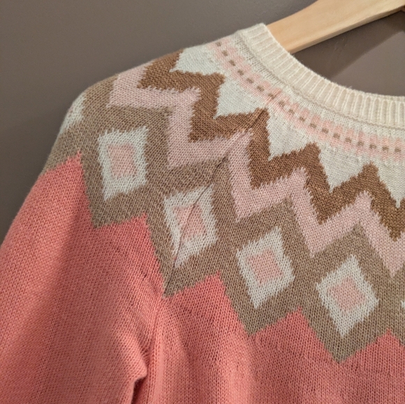 Talbots Fair Isle Style Lambs Wool Blend Sweater Sp - Picture 3 of 9